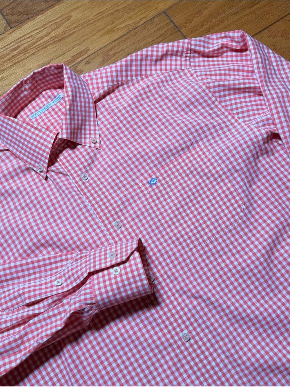 Southern Tide Pink Gingham Button-Down Shirt